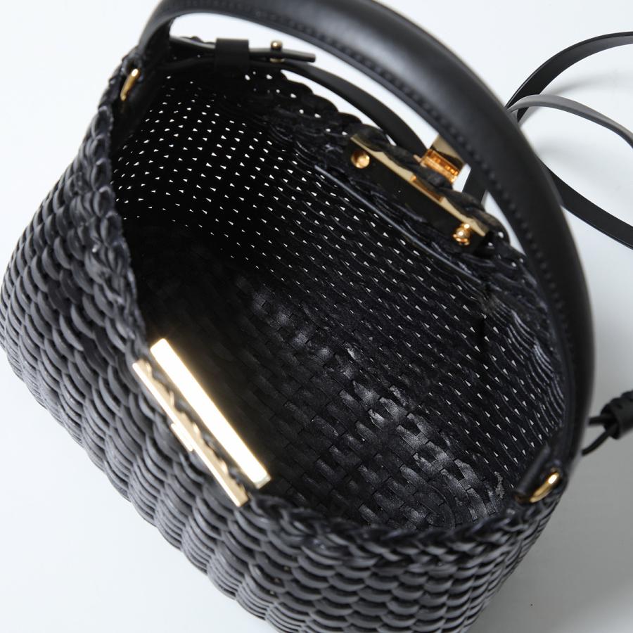 極美品 CAMPER メッシュ 編み込み ハンドバッグ ロゴ ブラック f801 Zanchetti（ザンケッティ） ショルダーバッグ MOGLIANO AMMO 750