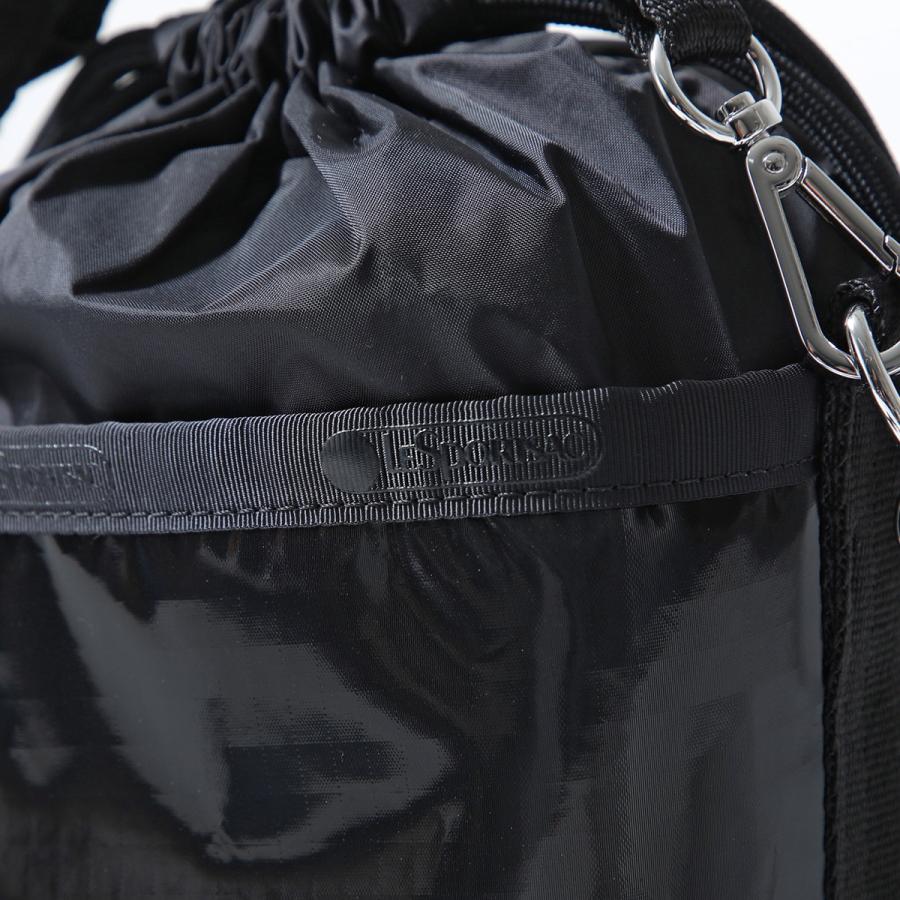 LeSportsac レスポートサック ショルダーバッグ Sm Drawstring Bucket 3040 レディース クロスボディ ハンドバッグ 巾着 鞄 LD40/BLACK-SHINEの画像