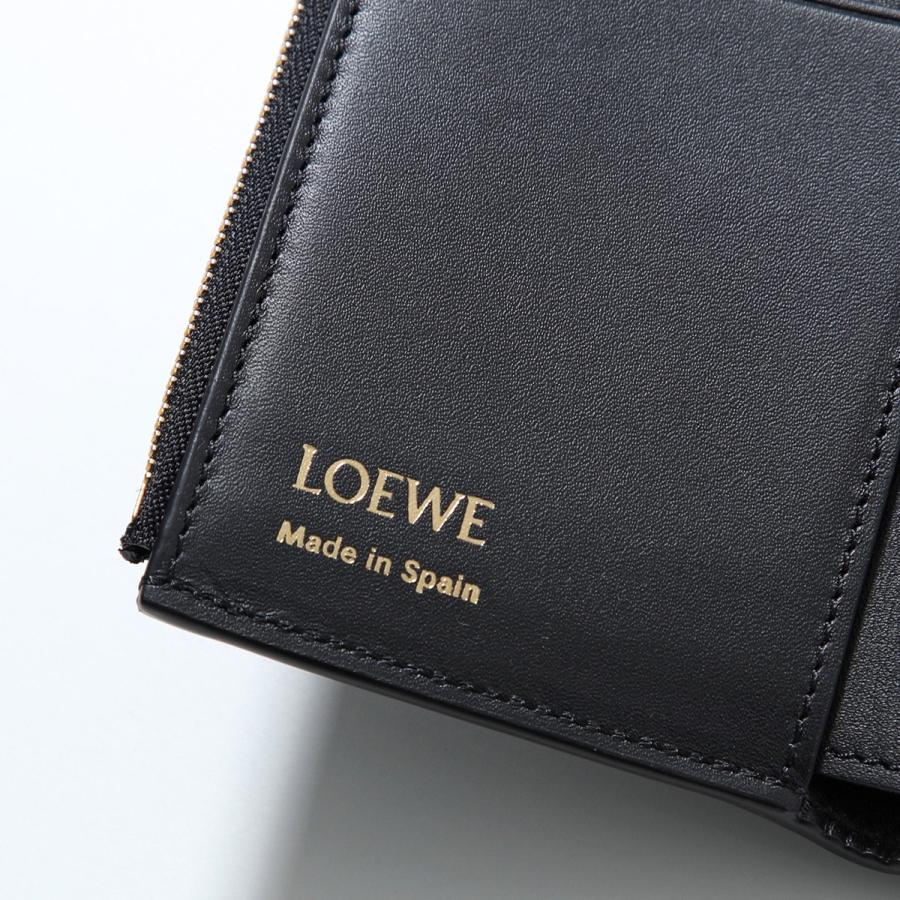 ロエベ LOEWE バーティカル ウォレット スモール 三つ折り財布 財布 レザー レディース ブラック系 C612S33X011100 【新品】 LOEWE（ロエベ） アナグラム バーティカル ウォレット スモール 三