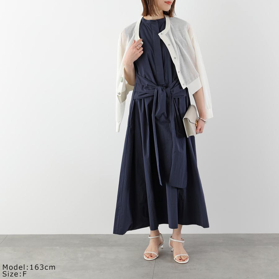anana アナナ シャツワンピース a36-015 レディース 2way リボン ノースリーブ フレア ロング丈 カラー2色の画像