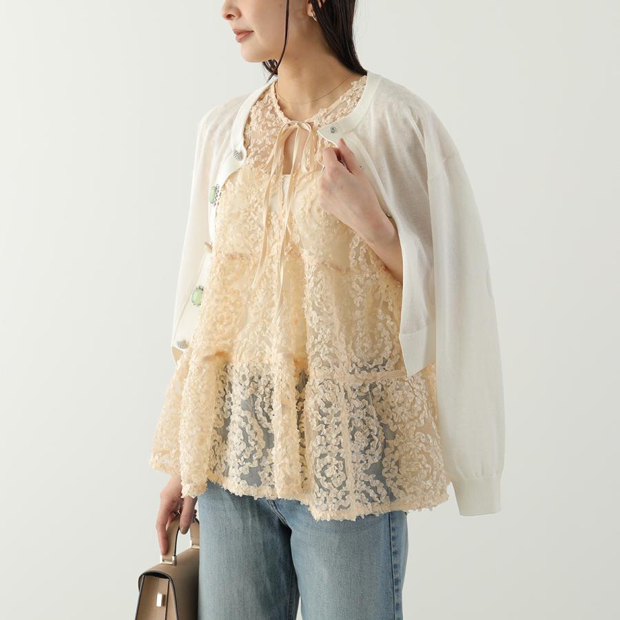 TRRAZZO DONNA購入　メッシュ刺繍ブラウス　ベージュ Torrazzo Donna（トラッゾドンナ） ブラウス 6265-571 レディース 2way