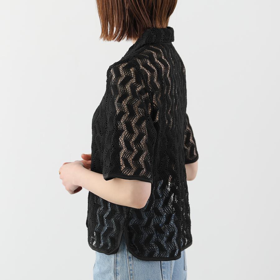 トラッゾドンナ トップス TORRAZZO DONNA トラッゾドンナ 6237-357 フラワー刺繍ビブヨーク