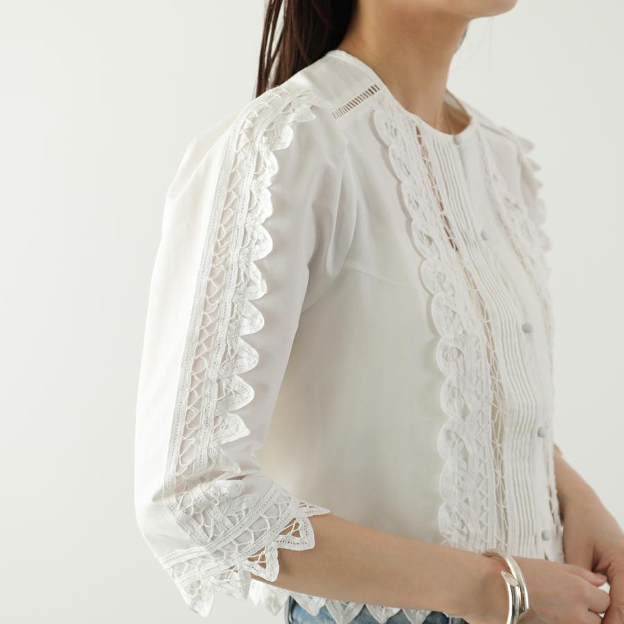 MARILYN MOON SOI-MeME マリリンムーン ソワメム ブラウス batten lace blouse jacket 4261-105 レディース ジャケット レース 七分袖 カラー2色の画像