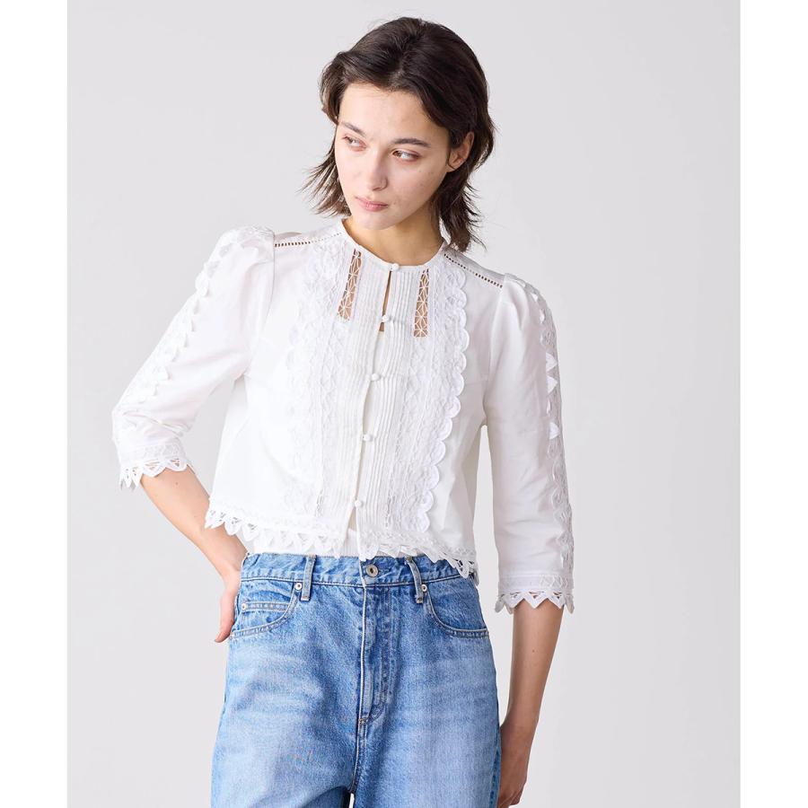 MARILYN MOON SOI-MeME マリリンムーン ソワメム ブラウス batten lace blouse jacket 4261-105 レディース ジャケット レース 七分袖 カラー2色の画像