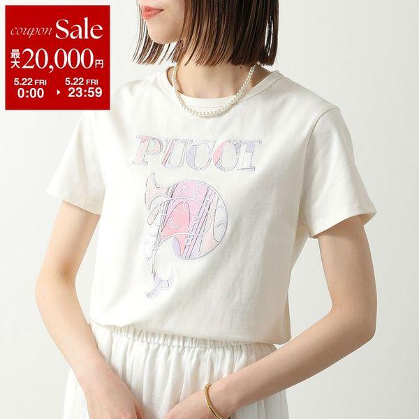 EMILIO PUCCI KIDS エミリオプッチ キッズ Tシャツ PY8A01 Z3672 レディース ガールズ 半袖 カットソー ロゴ刺繍 クルーネック 102LIの画像