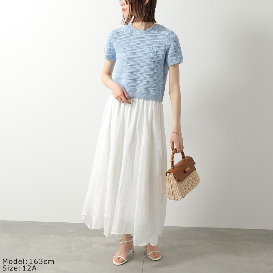 トップス marno Chloe knit tops white 大人もOK！Chloe / クロエ レース刺繍ロゴTシャツ ◇国内発送 (Chloe