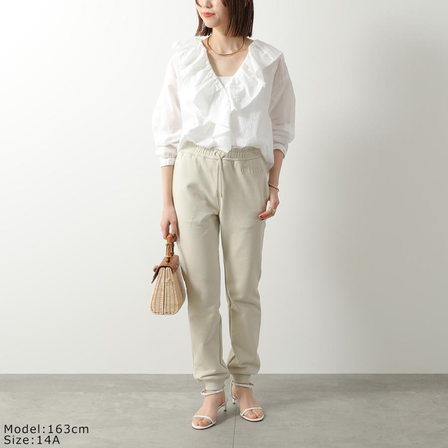 Chloe Kids クロエ キッズ スウェットパンツ C20826 レディース ガールズ コットン トラックパンツ ジョガーパンツ ロゴ刺繍 72J/LIGHT-LIME_2