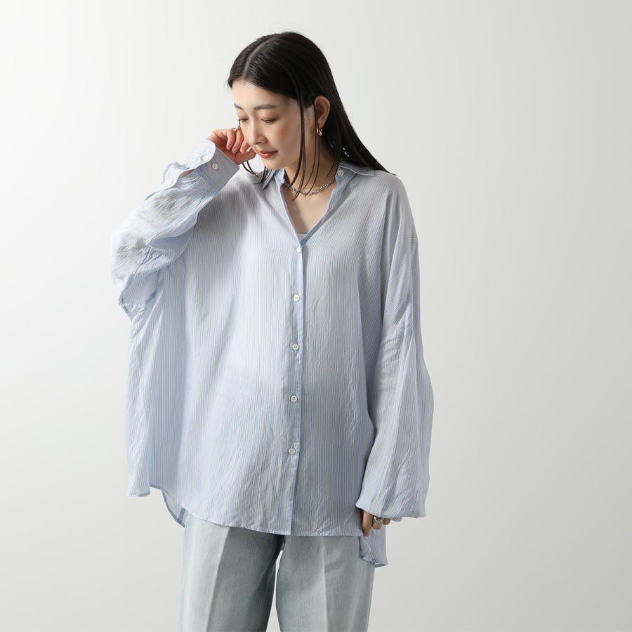 【DRIES VAN NOTEN】コットンシルクシアーブラウス 洗える】シアーコットンシルク シャーリング デザイン ブラウス