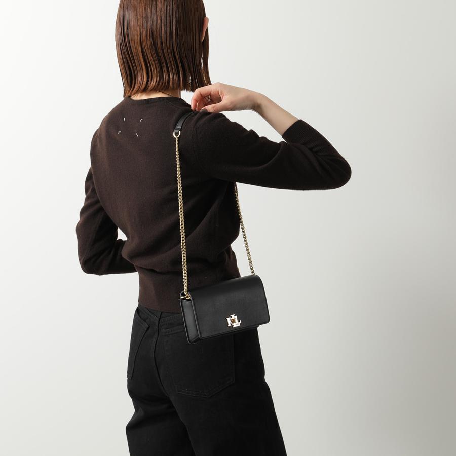 ✨未使用級✨ ローレンラルフローレン ショルダーバッグ ロゴベルト 斜め掛け 黒 LAUREN RALPH LAUREN（ローレン ラルフローレン） ショルダーバッグ