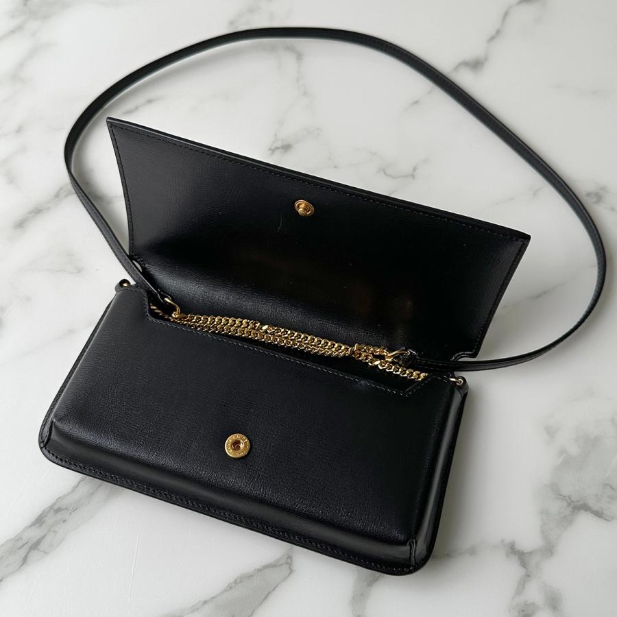 美品　SAINT LAURENT サンローラン ショルダー　現行モデル　黒 SAINT LAURENT サンローラン フォンケース 820175 0U40J レディース