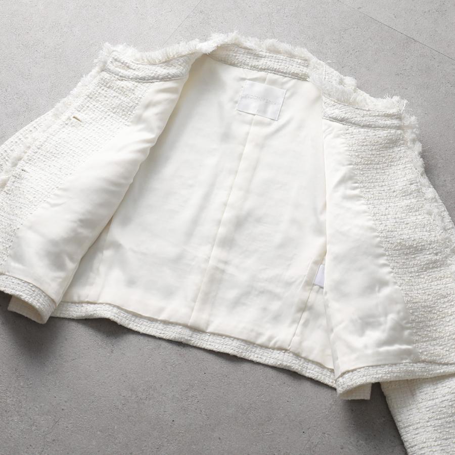 近年♡美品✨アナイ リネンオックスダブルジャケット パールボタン ホワイト 36 PICCIN（ピッチン） ツイードジャケット 907240 レディース パール