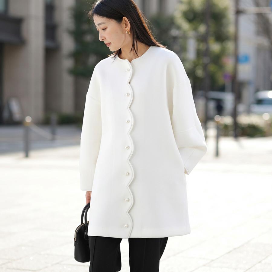 PICCIN ピッチン ノーカラーコート 908060 レディース パール スカラップ ボンディング セレモニー対応可 12_3