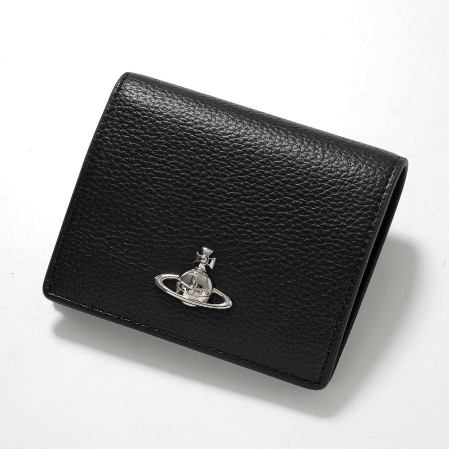 美品✨ヴィヴィアン ブラックレザー二つ折り財布 Vivienne Westwood（ヴィヴィアンウエストウッド） 二つ折り財布 WOMAN