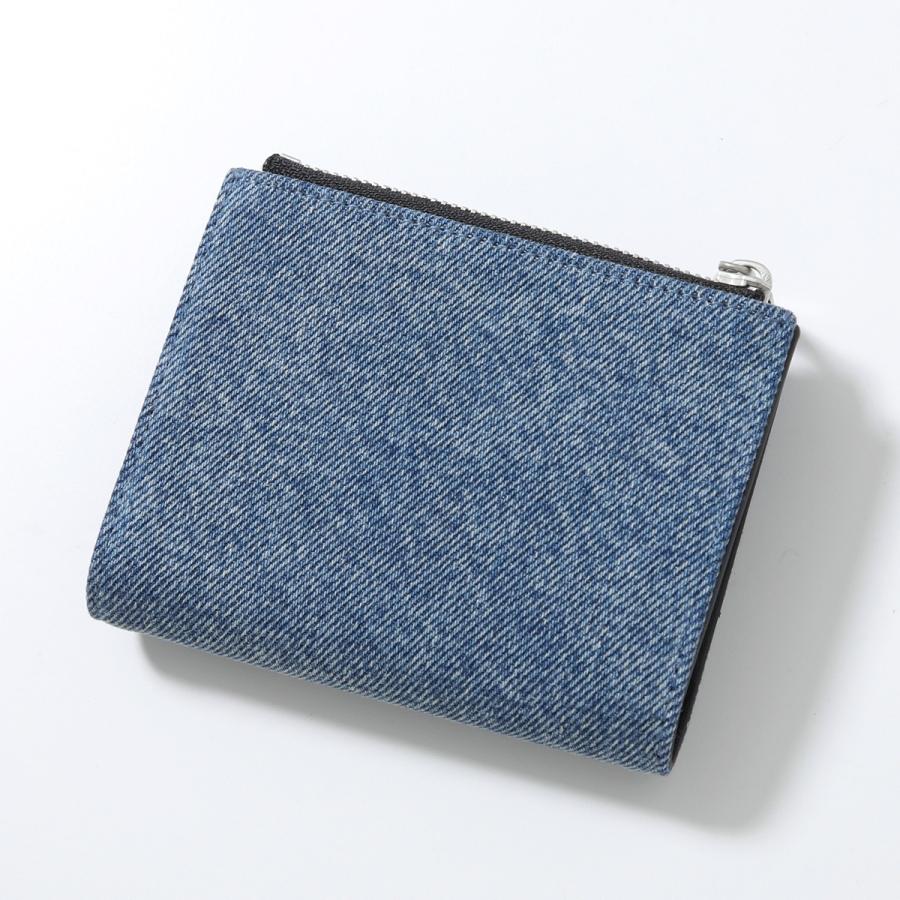 DIESEL 二つ折り財布　デニム　Dロゴ　キャンバス　シルバー　財布　レザー DIESEL（ディーゼル） 二つ折り財布 1dr bi-fold zip ii X09888 P1730