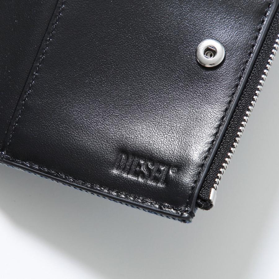 DIESEL 二つ折り財布　デニム　Dロゴ　キャンバス　シルバー　財布　レザー DIESEL（ディーゼル） 二つ折り財布 1dr bi-fold zip ii X09888 P1730