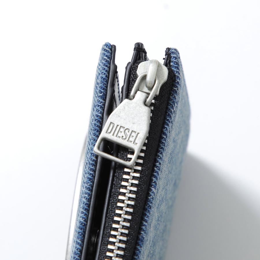 DIESEL ディーゼル　二つ折り財布肩掛け(外せます)財布 箱有りデニムレザー DIESEL（ディーゼル） 二つ折り財布 1dr bi-fold zip ii X09888 P1730