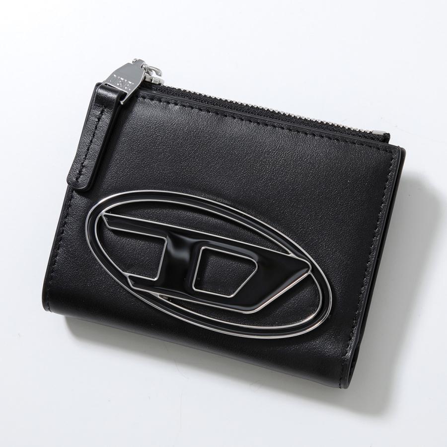 美品　DIESEL ブラックレザー 三つ折り財布 DIESEL（ディーゼル） 二つ折り財布 1DR BI-FOLD ZIP II X09888 PR818