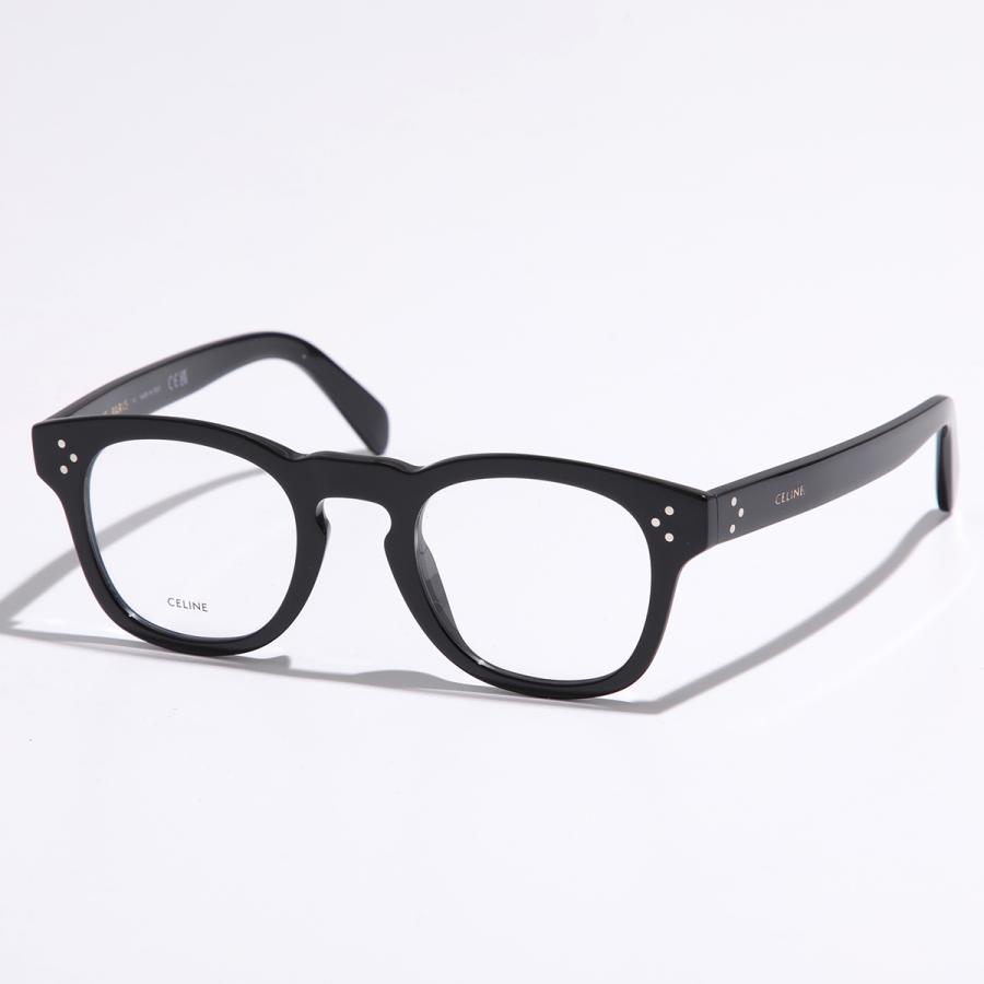 CELINE セリーヌ メガネ CL50118I メンズ ウェリントン型 フルリム セルフレーム 黒縁 ロゴ めがね 眼鏡 伊達メガネ アイウェア 001
