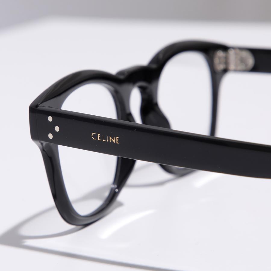 CELINE セリーヌ メガネ CL50118I メンズ ウェリントン型 フルリム セルフレーム 黒縁 ロゴ めがね 眼鏡 伊達メガネ アイウェア 001