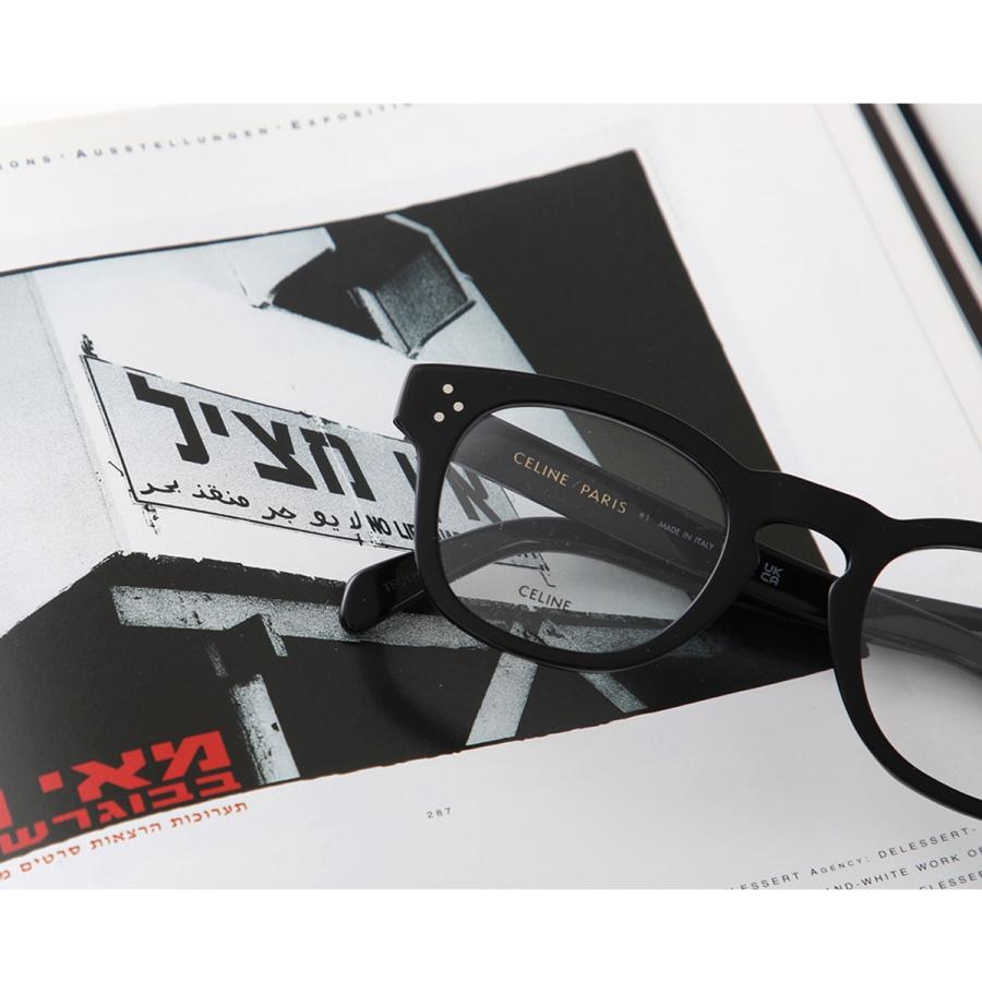 CELINE セリーヌ メガネ CL50118I メンズ ウェリントン型 フルリム セルフレーム 黒縁 ロゴ めがね 眼鏡 伊達メガネ アイウェア 001