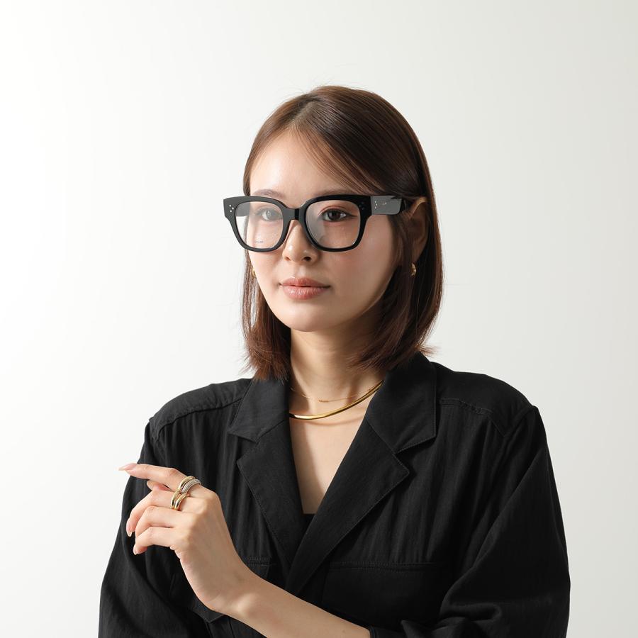 CELINE セリーヌ メガネ CL50110U メンズ ウェリントン型 セルフレーム フルリム めがね 眼鏡 ロゴ アイウェア 伊達メガネ 黒縁メガネ 001