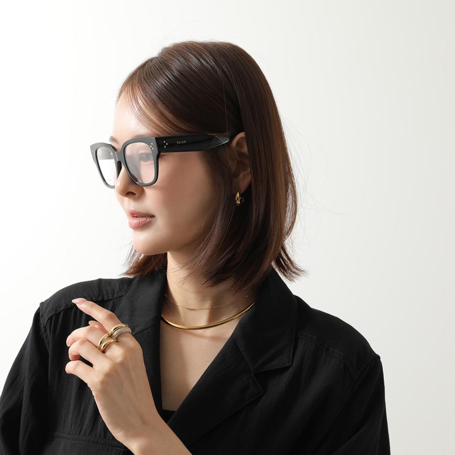 CELINE セリーヌ メガネ CL50110U レディース ウェリントン型 セルフレーム フルリム めがね 眼鏡 ロゴ アイウェア 伊達メガネ 黒縁メガネ 001