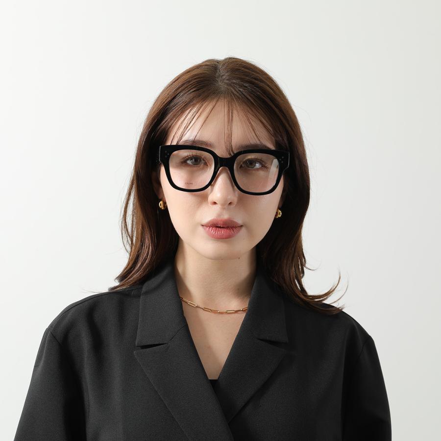 CELINE セリーヌ メガネ CL50110U レディース ウェリントン型 セルフレーム フルリム めがね 眼鏡 ロゴ アイウェア 伊達メガネ 黒縁メガネ 001