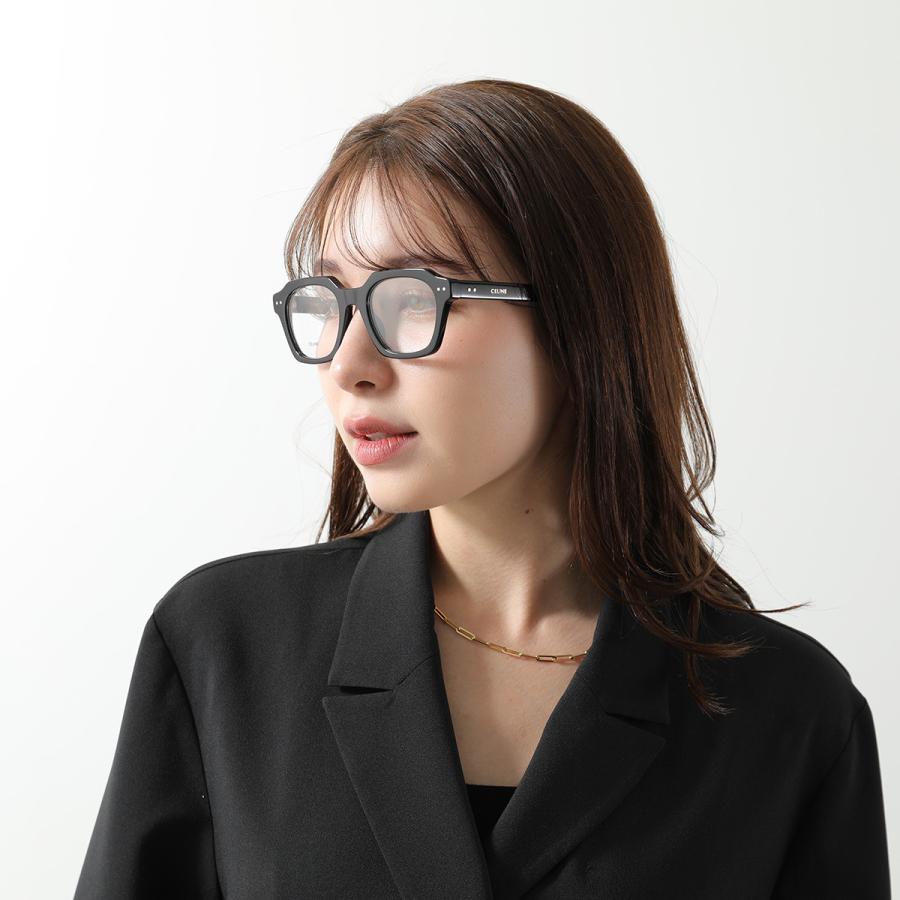 CELINE セリーヌ メガネ CL50128I レディース ウェリントン型 セルフレーム フルリム めがね 眼鏡 ロゴ アイウェア 伊達メガネ 黒縁メガネ 001_6