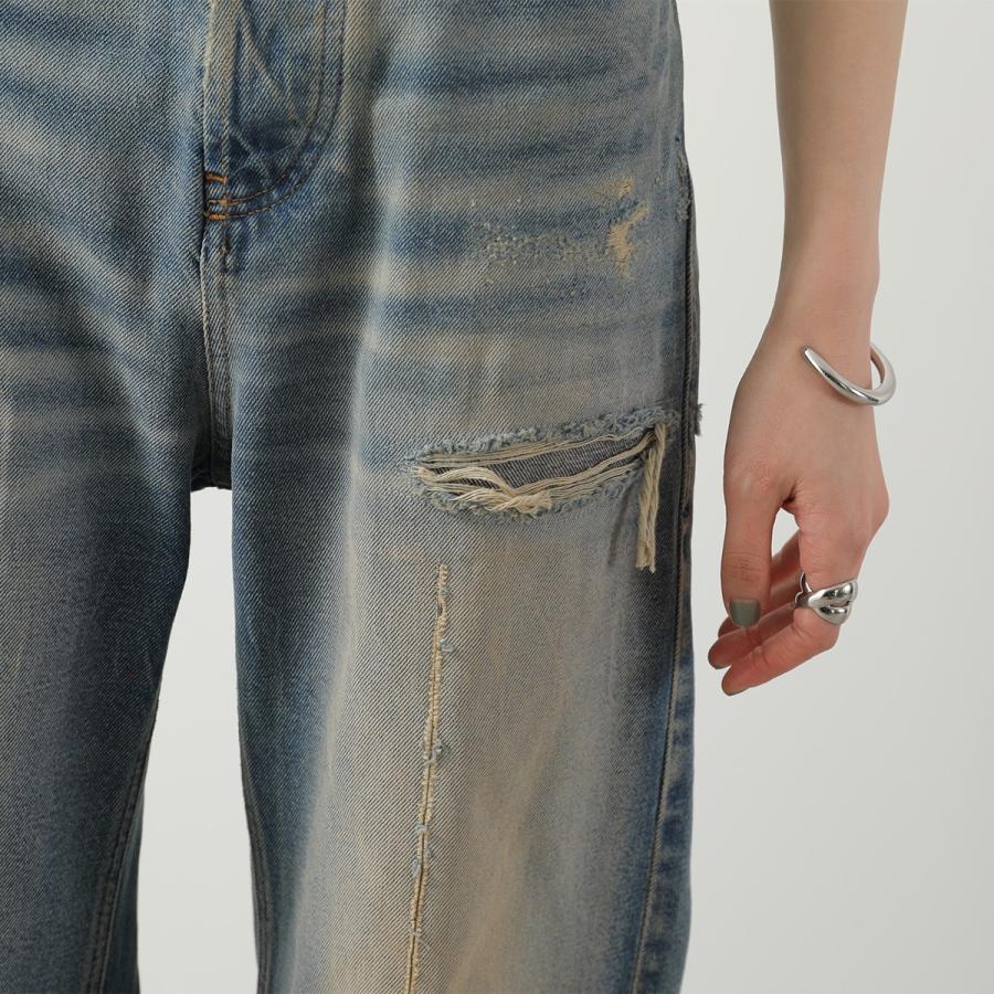 DIESEL ディーゼル ジーンズ 1996 D-SIRE A06925 09N29 レディース ワイド デニムパンツ ダメージ加工 コットン Gパン 01の画像