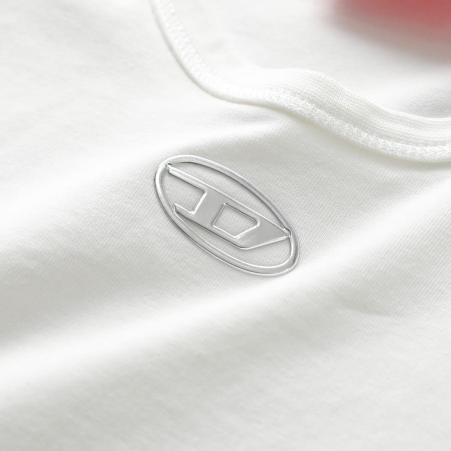 DIESEL ディーゼル Tシャツ T-UNCUTIESLONG-OD A19917 0AHQH レディース 半袖 オーバルD メタルロゴ ミニT クルーネック カラー2色の画像