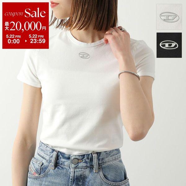 DIESEL ディーゼル Tシャツ T-UNCUTIESLONG-OD A19917 0AHQH レディース 半袖 オーバルD メタルロゴ ミニT クルーネック カラー2色の画像