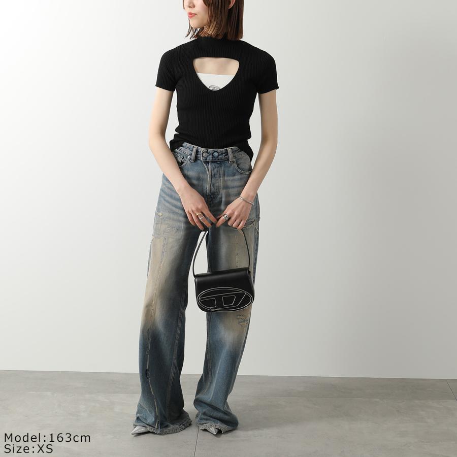 DIESEL ディーゼル ニット M-OLIVE オリーブ A21401 0PLBF レディース セーター オーバルD メタルロゴ ハイネック ハイゲージ カラー2色 A214010PLBFの画像