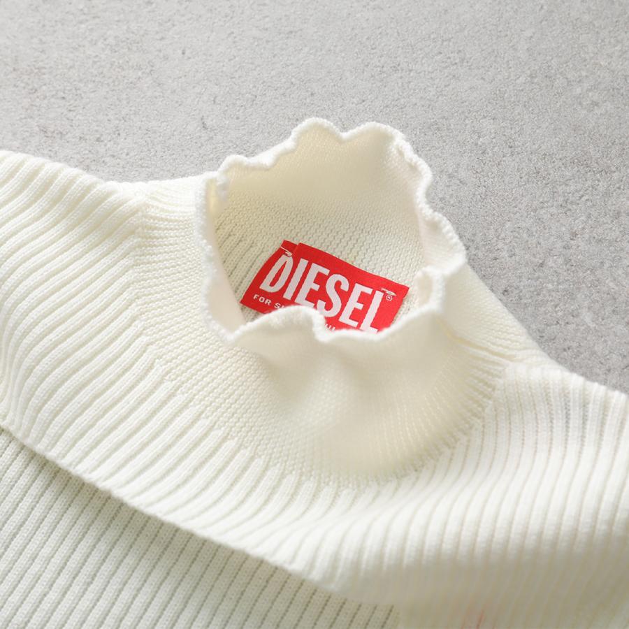 DIESEL ディーゼル ニット M-OLIVE オリーブ A21401 0PLBF レディース セーター オーバルD メタルロゴ ハイネック ハイゲージ カラー2色 A214010PLBFの画像