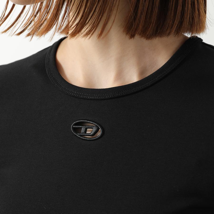 DIESEL ディーゼル Tシャツ T-ANGIE OD A19912 0AFAA レディース 半袖 フレンチスリーブ オーバルD カットアウト 刺繍 ロゴT ミニT カラー2色の画像