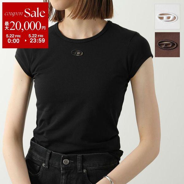 DIESEL ディーゼル Tシャツ T-ANGIE OD A19912 0AFAA レディース 半袖 フレンチスリーブ オーバルD カットアウト 刺繍 ロゴT ミニT カラー2色の画像