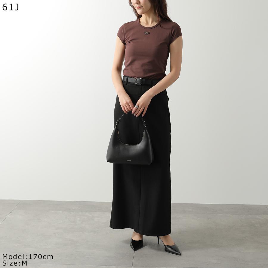 DIESEL ディーゼル Tシャツ T-ANGIE OD A19912 0AFAA レディース 半袖 フレンチスリーブ オーバルD カットアウト 刺繍 ロゴT ミニT カラー2色の画像