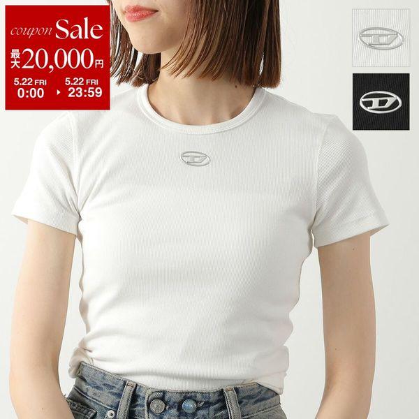DIESEL ディーゼル リブカットソー T-ELE LONG OD A19910 0JMBA レディース 半袖 オーバルD メタルロゴ クルーネック カラー2色の画像