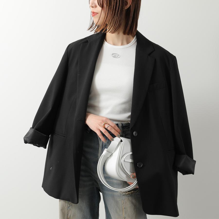 DIESEL ディーゼル リブカットソー T-ELE LONG OD A19910 0JMBA レディース 半袖 オーバルD メタルロゴ クルーネック カラー2色の画像