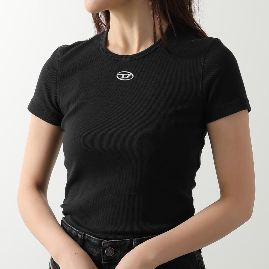 DIESEL ディーゼル リブカットソー T-ELE LONG OD A19910 0JMBA レディース 半袖 オーバルD メタルロゴ クルーネック カラー2色の画像