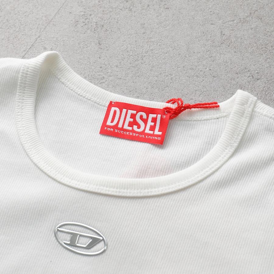DIESEL ディーゼル リブカットソー T-ELE LONG OD A19910 0JMBA レディース 半袖 オーバルD メタルロゴ クルーネック カラー2色の画像