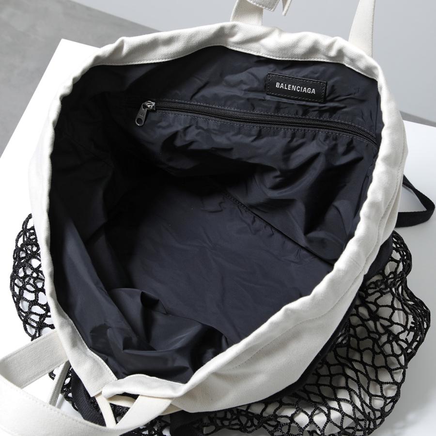 【訳あり】BALENCIAGA  バレンシアガ トートバッグ 24/7 TOTE M 791809 2AA47 メンズ フィッシュネットレイヤー ポーチ付き 鞄 9960/WASHED-NAT-BLK-L-BLKの画像