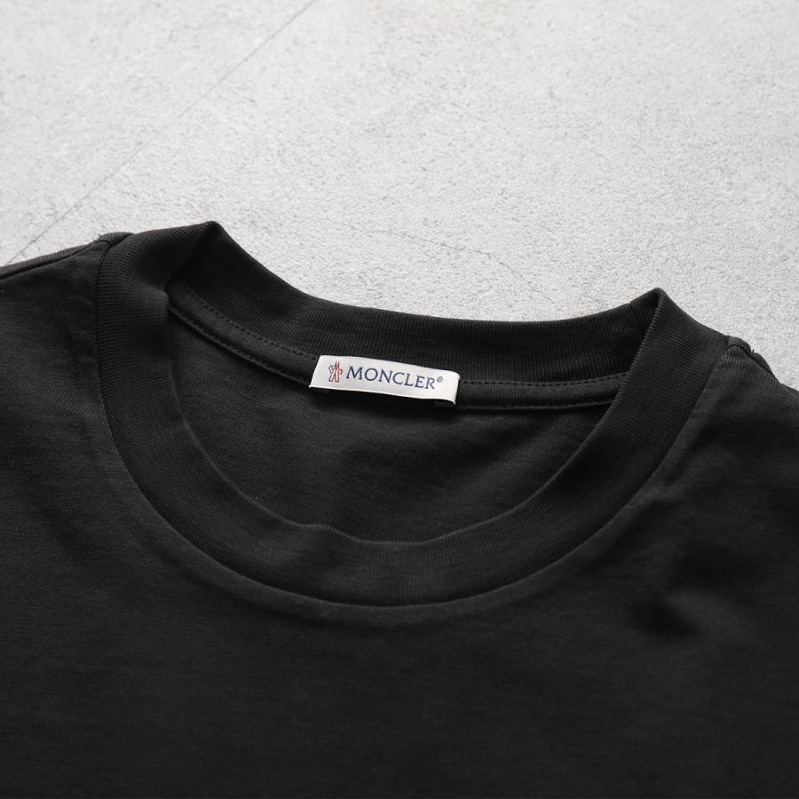 MONCLER モンクレール Tシャツ 8C00075 89B8U メンズ 半袖 カットソー ロゴT フロッキープリント コットン クルーネック L10918C0007589B8U999の画像