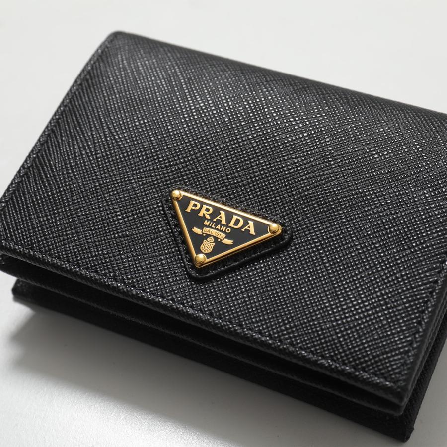 極美品 箱付 プラダ サフィアーノ 二つ折り財布 ロゴ 小銭入れ  カード PRADA（プラダ） 二つ折り財布 1MV204 2DYG レディース サフィアーノ