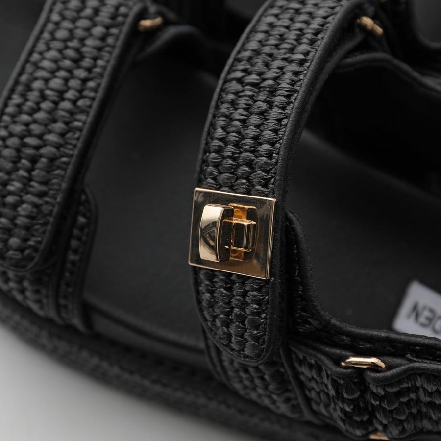 STEVE MADDEN スティーブマデン サンダル BIGMONA レディース ダブルベルト ラフィア プラットフォーム 厚底 シューズ 靴の画像