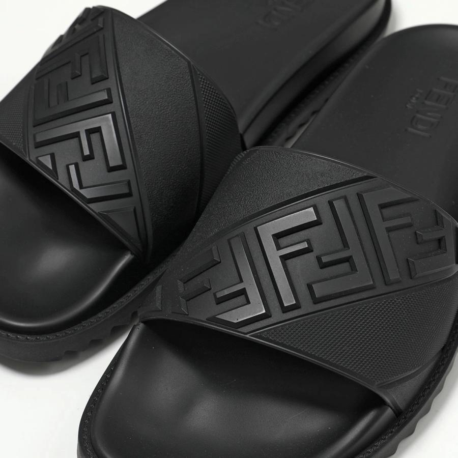 FENDI フェンディ スライドサンダル 7X1377 ABO2 メンズ シャワーサンダル FFロゴ シューズ 靴 F0QA1/NERO 7X1377ABO2F0QA1の画像