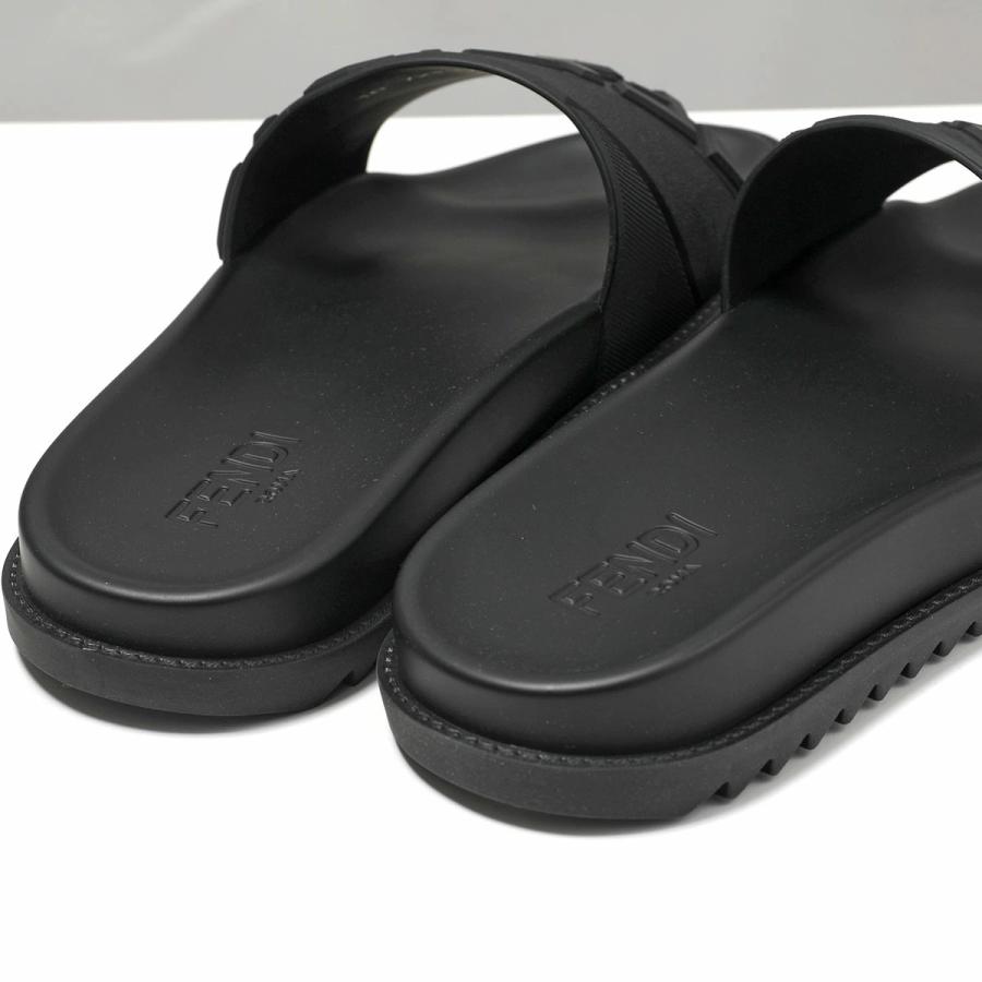 FENDI フェンディ スライドサンダル 7X1377 ABO2 メンズ シャワーサンダル FFロゴ シューズ 靴 F0QA1/NERO 7X1377ABO2F0QA1の画像