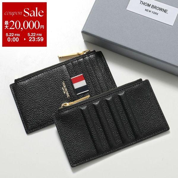 THOM BROWNE トムブラウン コインケース MAW298A 00198 メンズ レディース レザー カードケース フラグメントケース ミニ財布 001/BLACKの画像