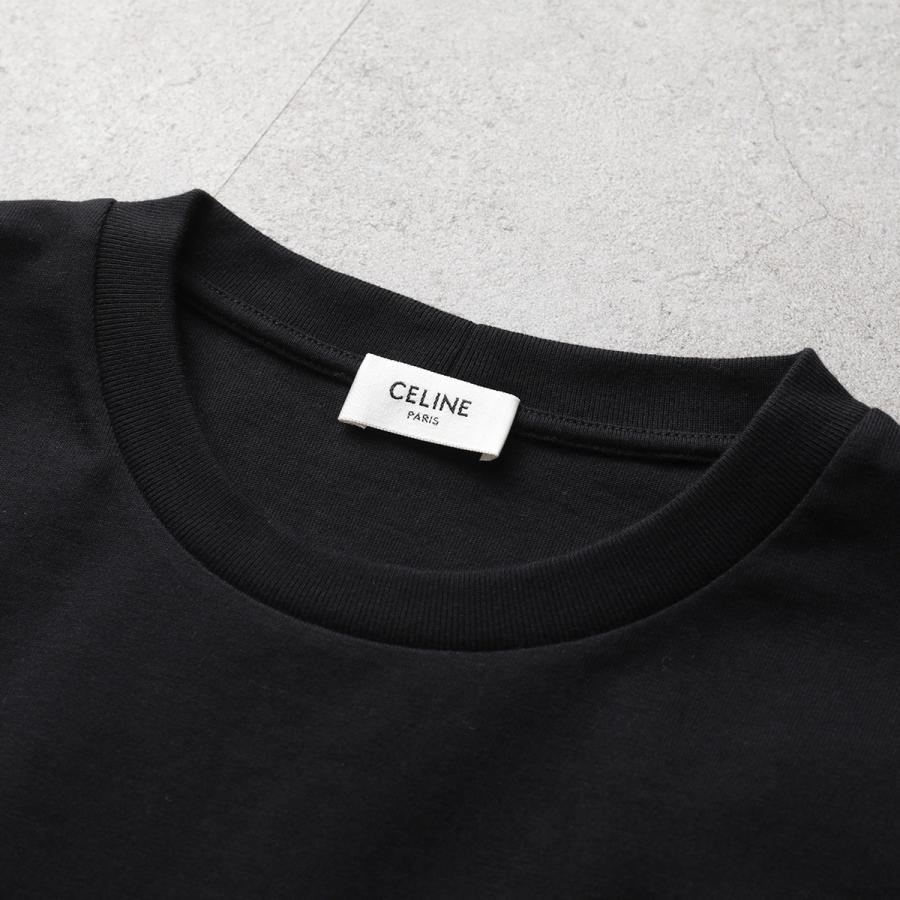 CELINE セリーヌ カットソー Triomphe トリオンフ RX0HX1242.GFP9 メンズ Ｔシャツ 長袖 ロンT ロゴT 刺繍 クルーネック コットンジャージ 38AWの画像