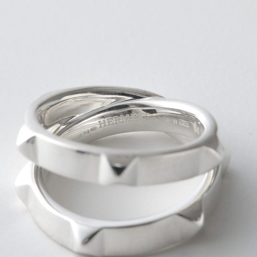 HERMES エルメス リング クルー ドゥ H ダブル Clou d H Double Ring H125632B レディース ダブルツアー スタッズ 指輪 アクセサリー silver925 SILVERの画像