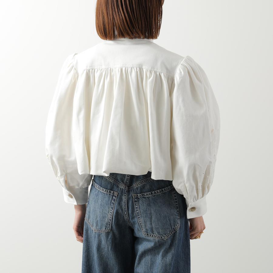 極美品　クロエ　Chloe　ブラウス　ハイネック　パフスリーブ袖　ボタン　刺繍 Chloe（クロエ） ブラウス ホワイト レディース chc23aht53046-101